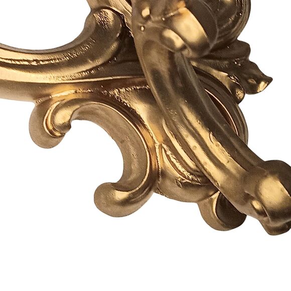 VTG Pair Syroco Gold Ornate Floral Scroll Candle Sconce Hollywood Regency #5133 - Picture 14 of 16